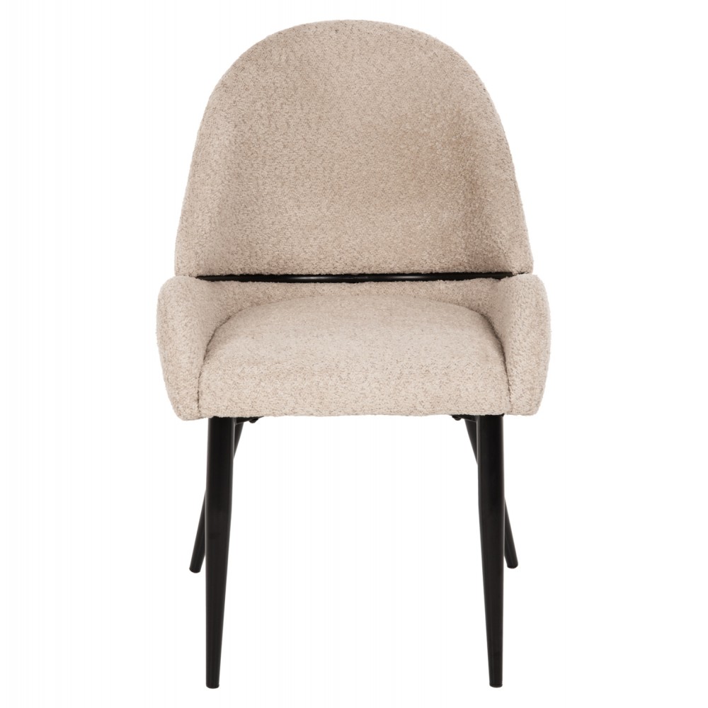 Πολυθρόνα "SARKY" από ύφασμα/μέταλλο σε χρώμα εκρού/μαύρο 55x62x89