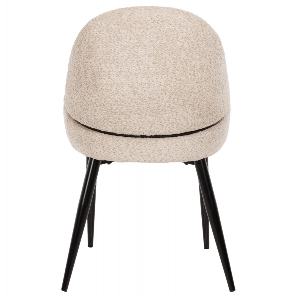 Πολυθρόνα "SARKY" από ύφασμα/μέταλλο σε χρώμα εκρού/μαύρο 55x62x89