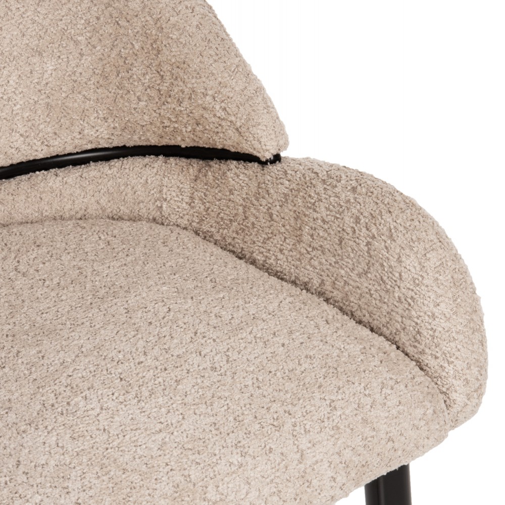 Πολυθρόνα "SARKY" από ύφασμα/μέταλλο σε χρώμα εκρού/μαύρο 55x62x89