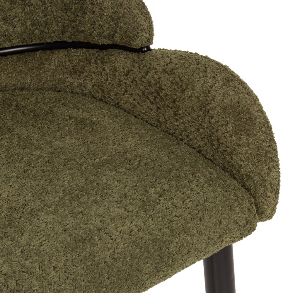 Πολυθρόνα "SARKY" από ύφασμα/μέταλλο σε χρώμα πράσινο/μαύρο 55x62x89