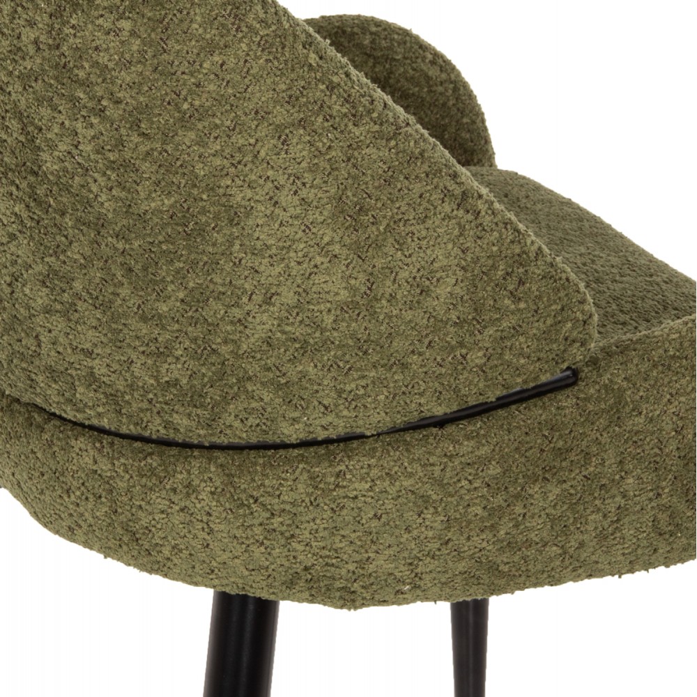 Πολυθρόνα "SARKY" από ύφασμα/μέταλλο σε χρώμα πράσινο/μαύρο 55x62x89