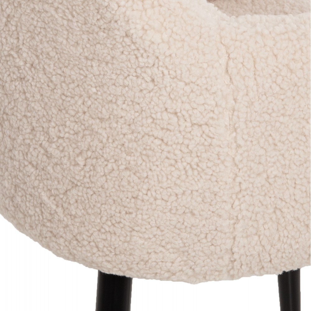 Πολυθρόνα "SHELLY" από ύφασμα/μέταλλο σε χρώμα λευκό/μαύρο 57x55x87