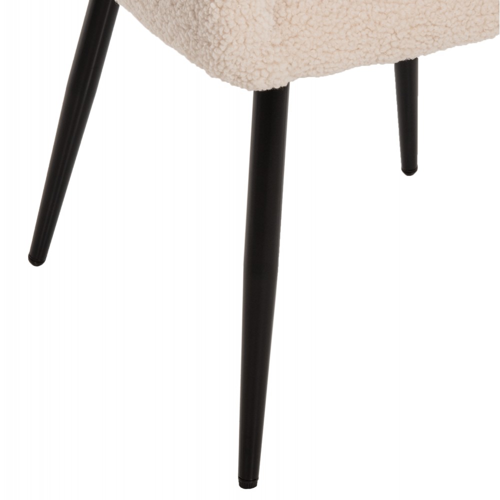 Πολυθρόνα "SHELLY" από ύφασμα/μέταλλο σε χρώμα λευκό/μαύρο 57x55x87