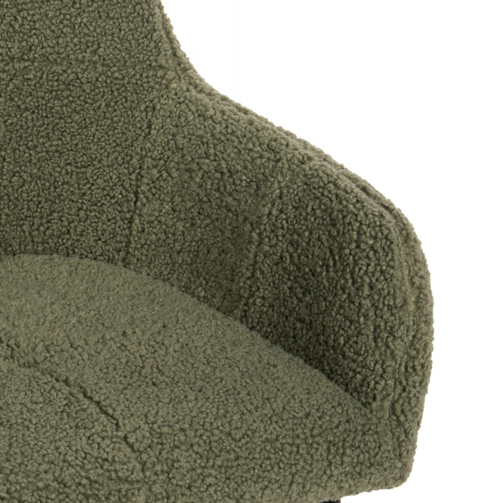 Πολυθρόνα "SHELLY" από ύφασμα/μέταλλο σε χρώμα πράσινο/μαύρο 57x55x87