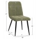Καρέκλα "SHELLY" από ύφασμα/μέταλλο σε χρώμα πράσινο/μαύρο 48x64x87