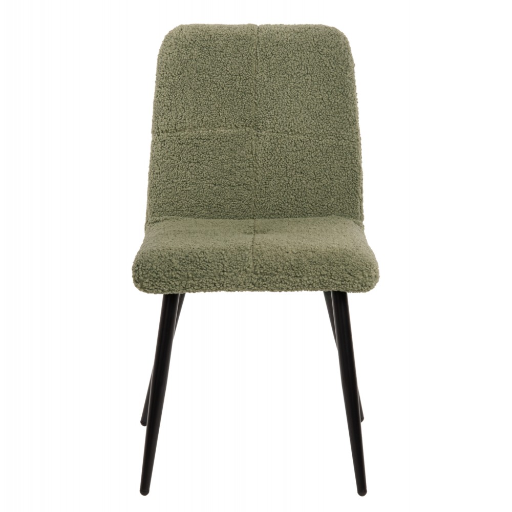 Καρέκλα "SHELLY" από ύφασμα/μέταλλο σε χρώμα πράσινο/μαύρο 48x64x87