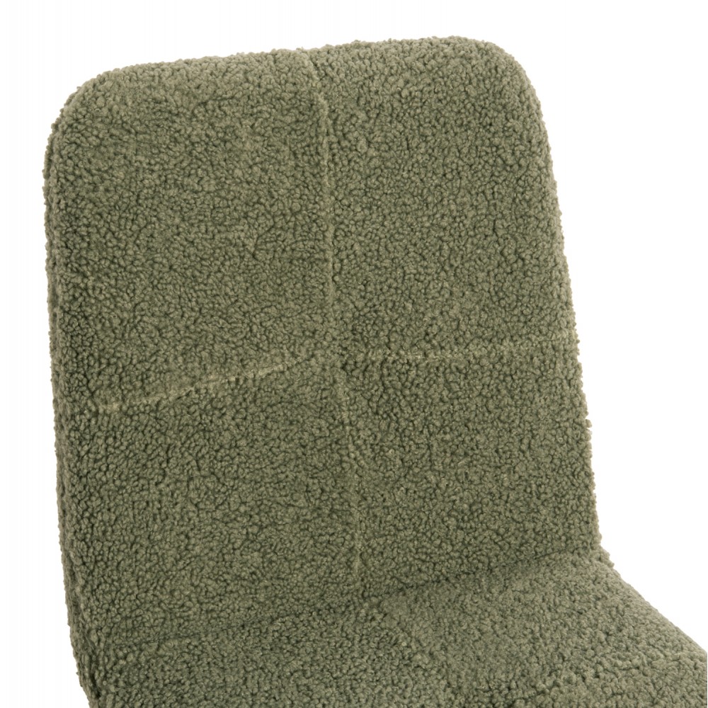 Καρέκλα "SHELLY" από ύφασμα/μέταλλο σε χρώμα πράσινο/μαύρο 48x64x87