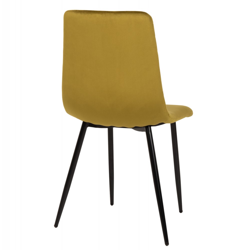 Καρέκλα "LATRELL" από βελούδο/μέταλλο σε χρώμα λαδί/μαύρο 43x54x88