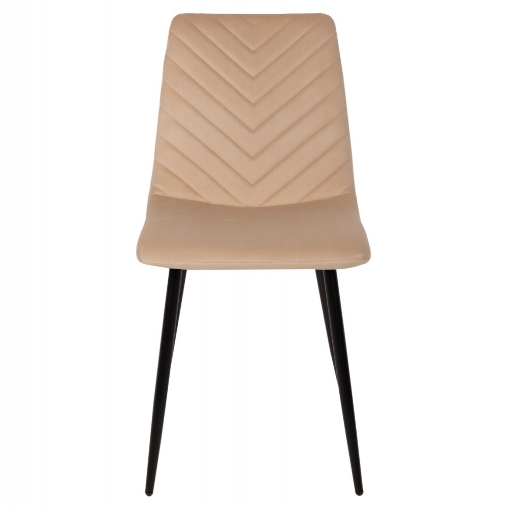 Καρέκλα "LATRELL" από βελούδο/μέταλλο σε χρώμα εκρού/μαύρο 43x54x88