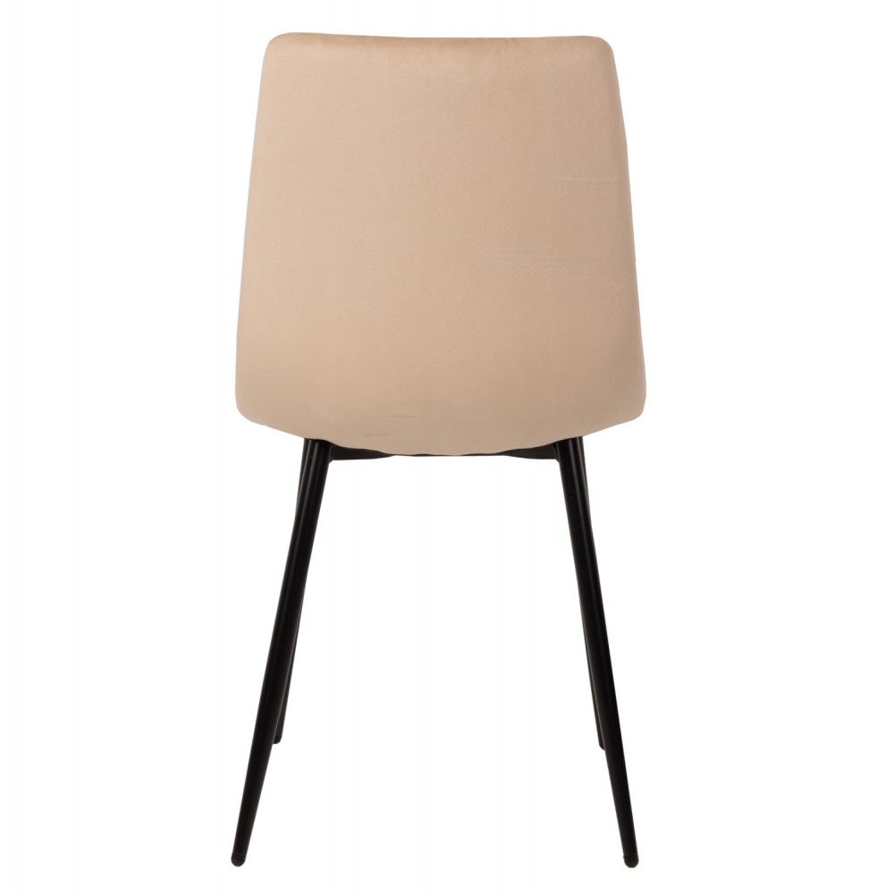 Καρέκλα "LATRELL" από βελούδο/μέταλλο σε χρώμα εκρού/μαύρο 43x54x88