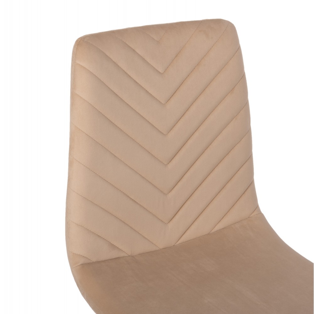 Καρέκλα "LATRELL" από βελούδο/μέταλλο σε χρώμα εκρού/μαύρο 43x54x88