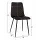 Καρέκλα "LATRELL" από βελούδο/μέταλλο σε χρώμα μαύρο 43x54x88