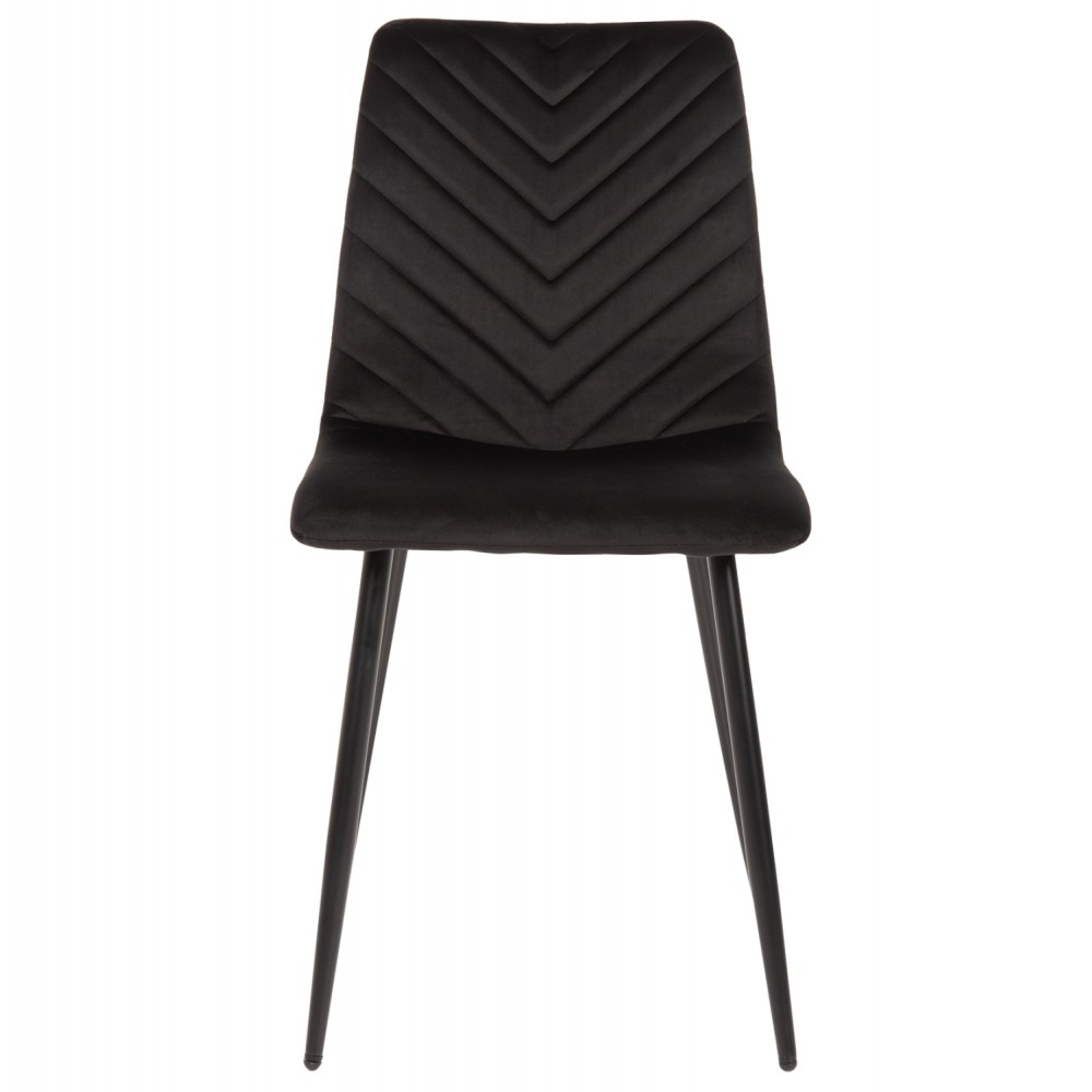 Καρέκλα "LATRELL" από βελούδο/μέταλλο σε χρώμα μαύρο 43x54x88