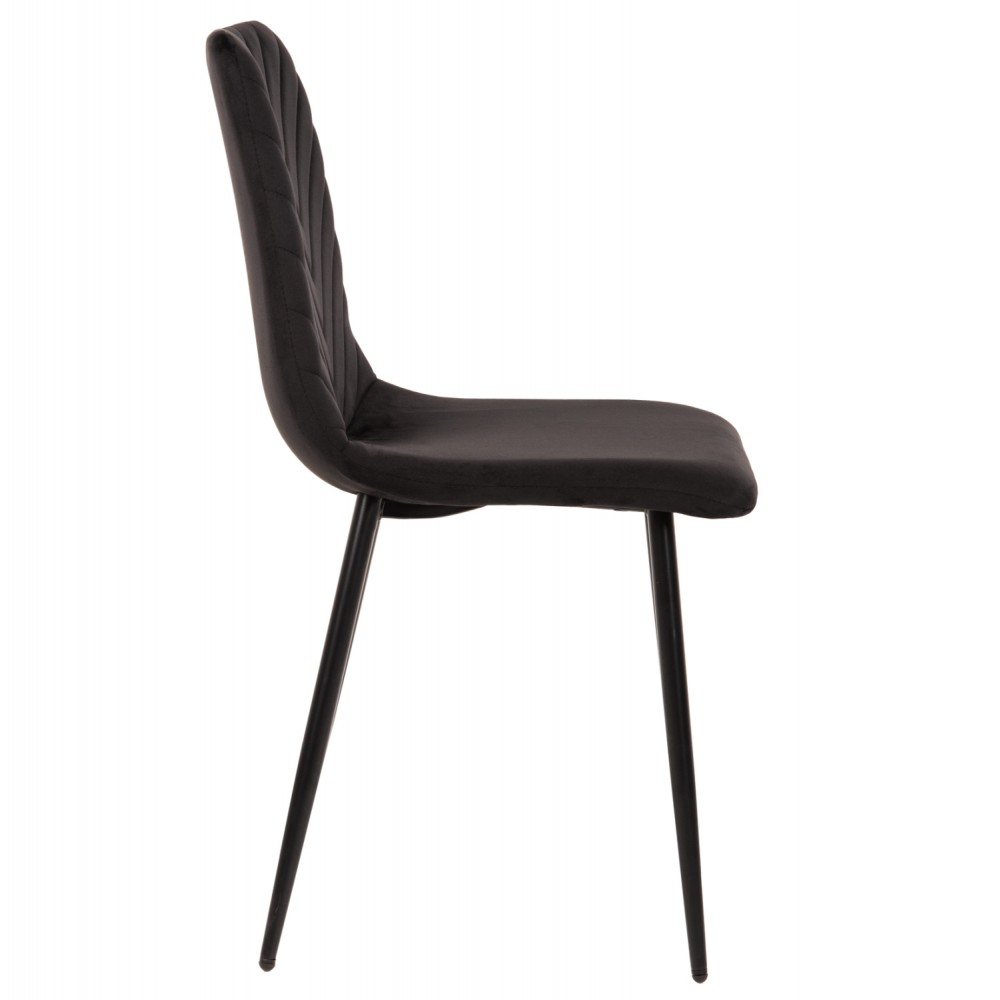 Καρέκλα "LATRELL" από βελούδο/μέταλλο σε χρώμα μαύρο 43x54x88