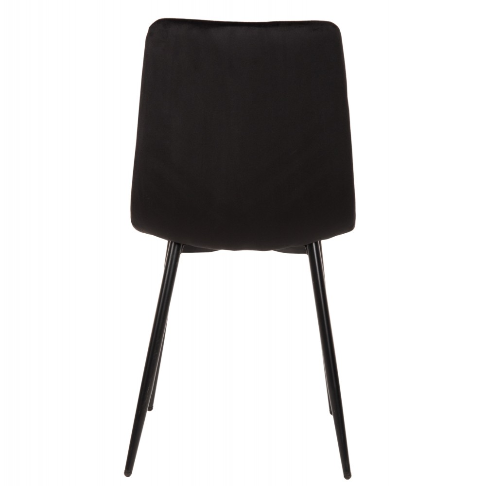 Καρέκλα "LATRELL" από βελούδο/μέταλλο σε χρώμα μαύρο 43x54x88