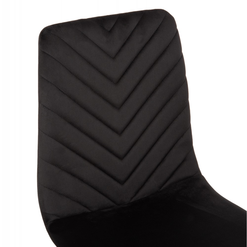 Καρέκλα "LATRELL" από βελούδο/μέταλλο σε χρώμα μαύρο 43x54x88