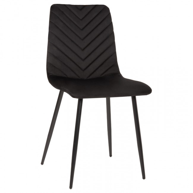 Καρέκλα "LATRELL" από βελούδο/μέταλλο σε χρώμα μαύρο 43x54x88