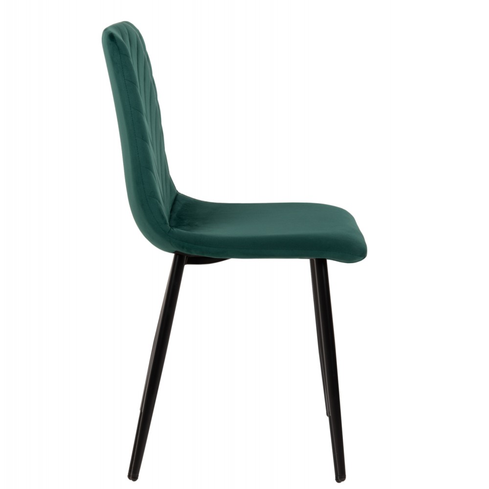 Καρέκλα "LATRELL" από βελούδο/μέταλλο σε χρώμα κυπαρισσί/μαύρο 43x54x88