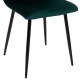 Καρέκλα "LATRELL" από βελούδο/μέταλλο σε χρώμα κυπαρισσί/μαύρο 43x54x88