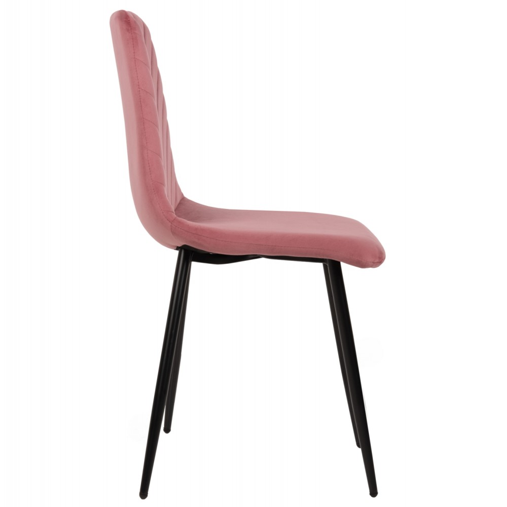 Καρέκλα "LATRELL" από βελούδο/μέταλλο σε χρώμα σάπιο μήλο/μαύρο 43x54x88