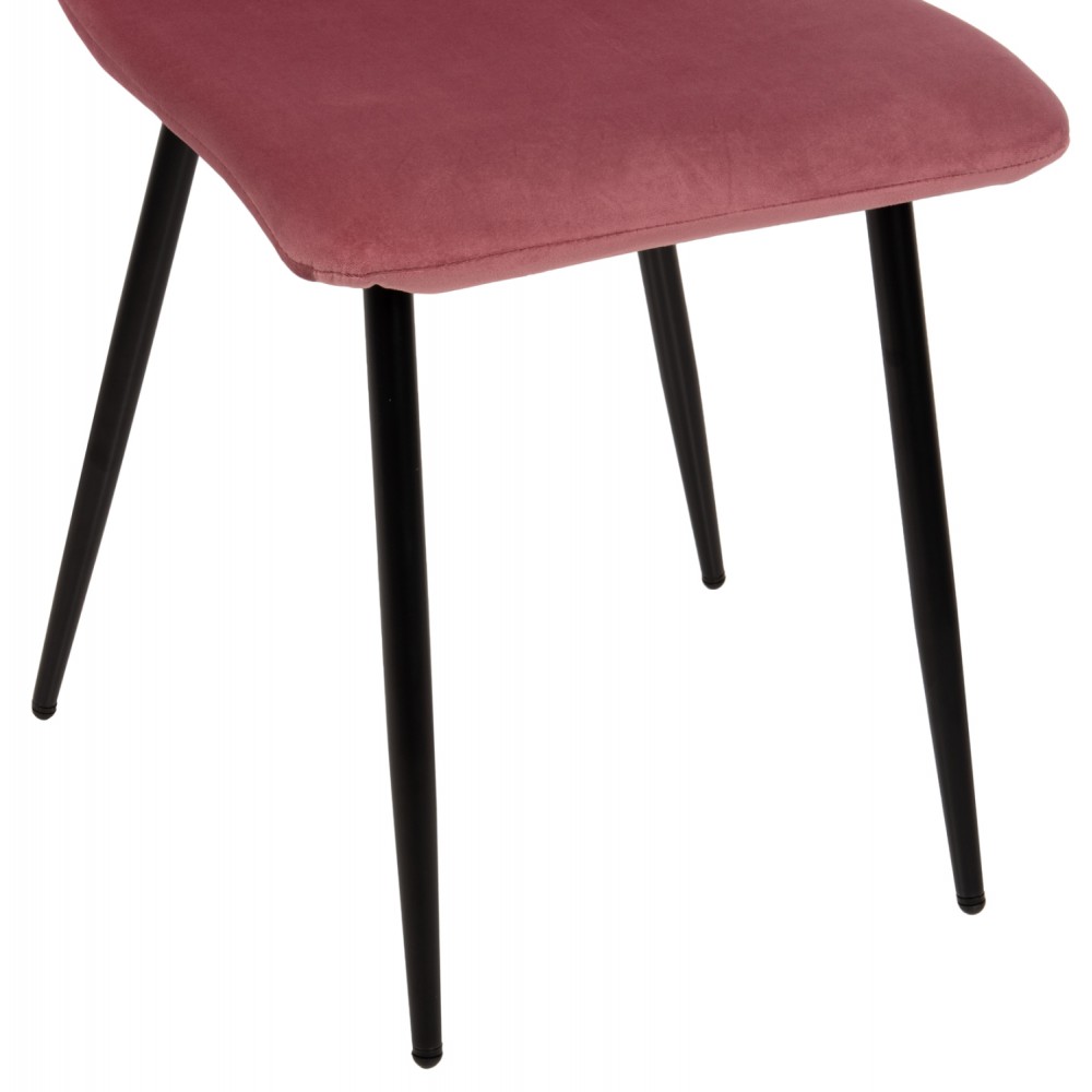 Καρέκλα "LATRELL" από βελούδο/μέταλλο σε χρώμα σάπιο μήλο/μαύρο 43x54x88