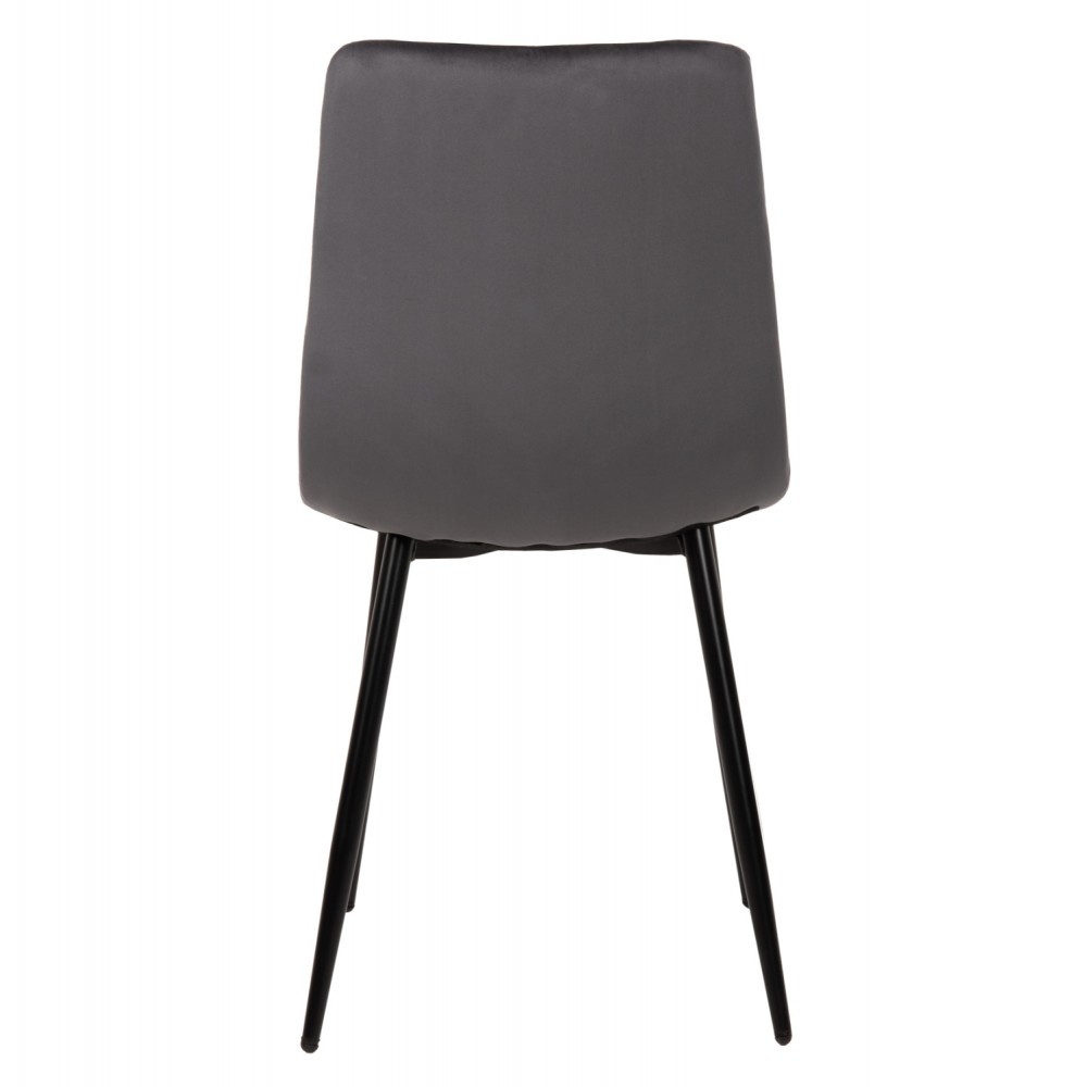 Καρέκλα "LATRELL" από βελούδο/μέταλλο σε χρώμα γκρί/μαύρο 43x54x88