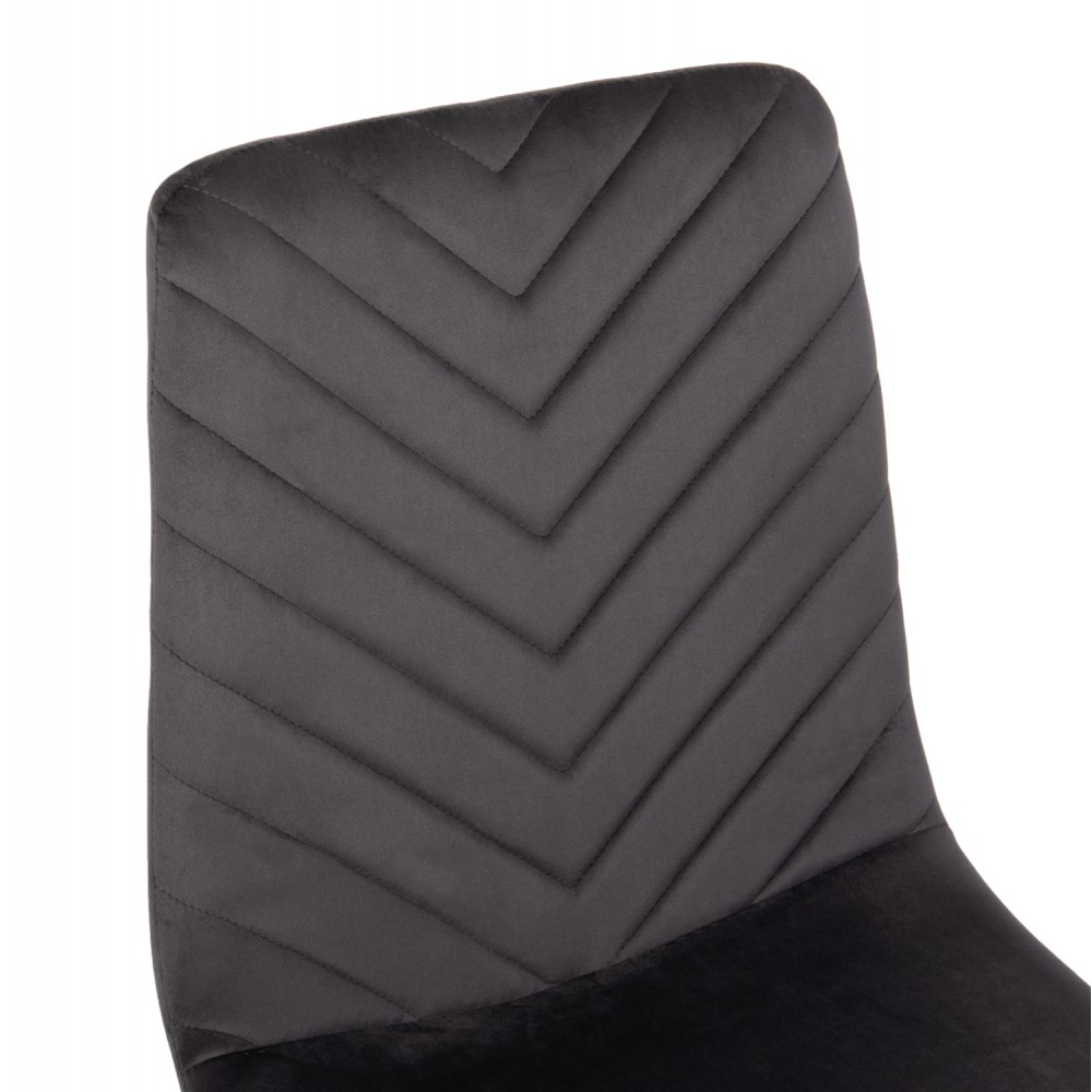 Καρέκλα "LATRELL" από βελούδο/μέταλλο σε χρώμα γκρί/μαύρο 43x54x88