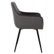 Πολυθρόνα "LATRELL" από βελούδο/μέταλλο σε χρώμα γκρί/μαύρο 55x57x84