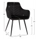 Πολυθρόνα "LATRELL" από βελούδο/μέταλλο σε χρώμα μαύρο 55x57x84