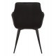 Πολυθρόνα "LATRELL" από βελούδο/μέταλλο σε χρώμα μαύρο 55x57x84