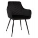 Πολυθρόνα "LATRELL" από βελούδο/μέταλλο σε χρώμα μαύρο 55x57x84