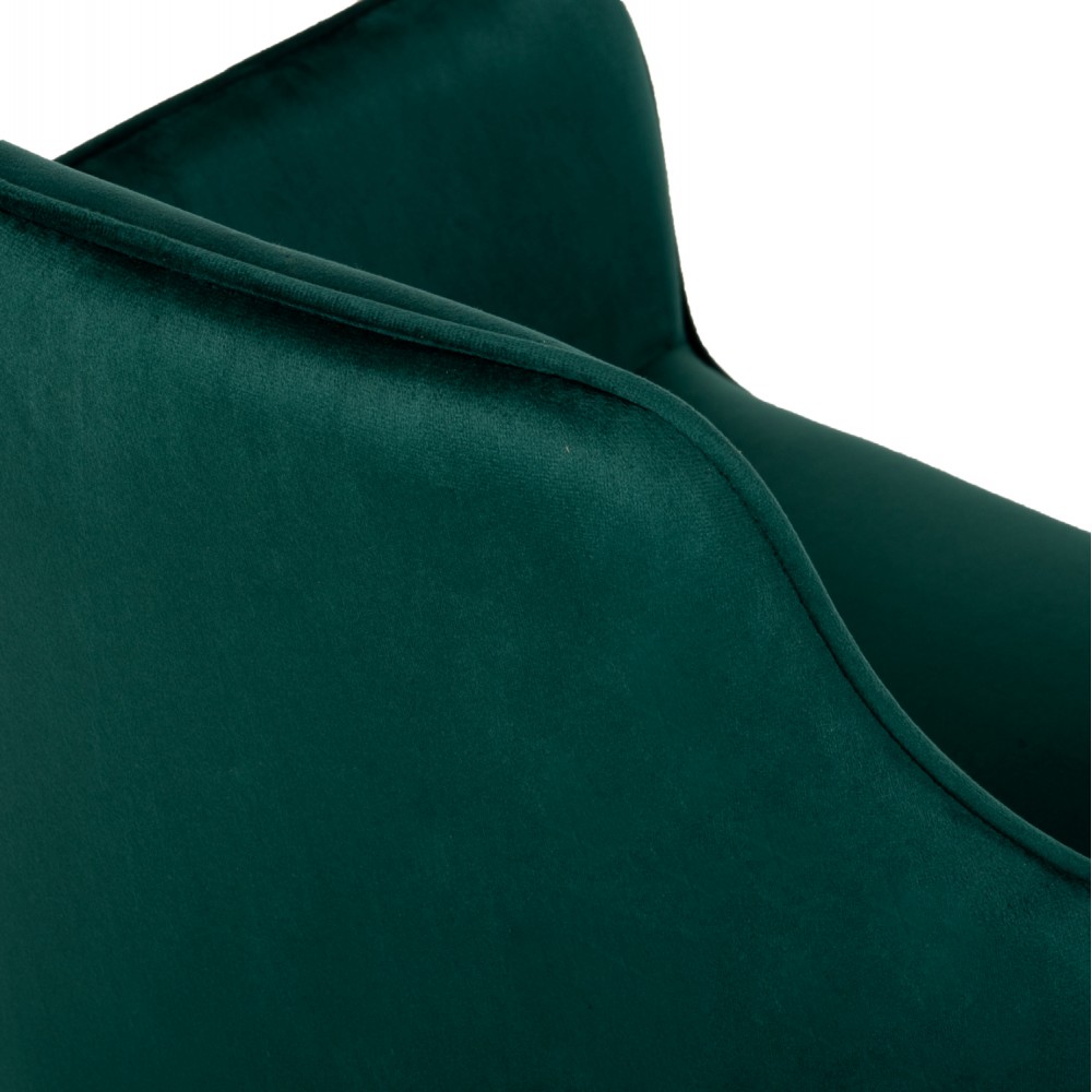 Πολυθρόνα "LATRELL" από βελούδο/μέταλλο σε χρώμα κυπαρισσί/μαύρο 55x57x84