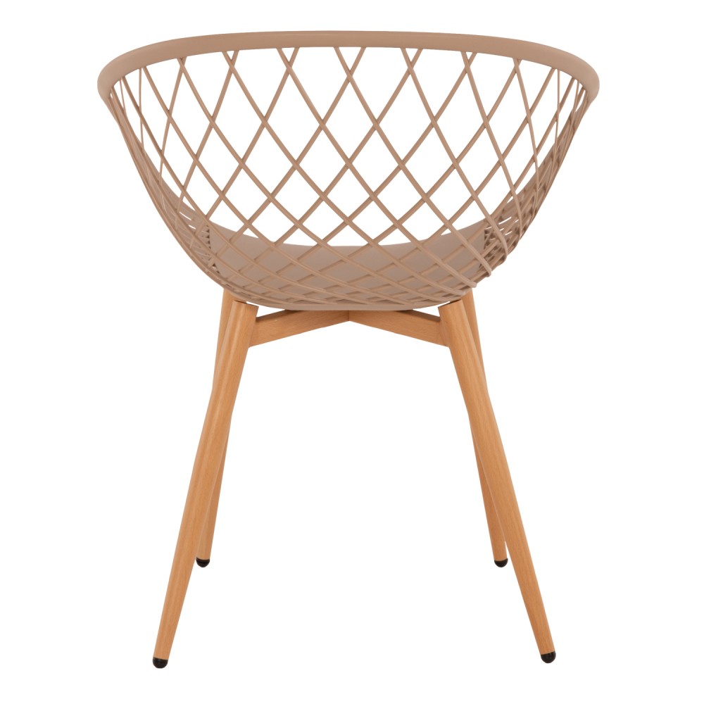 Πολυθρόνα "ARIADNE" πολυπροπυλένιο/μέταλλο σε χρώμα καπουτσίνο/φυσικό 63x56x80