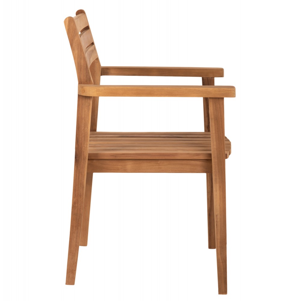 Πολυθρόνα "ERIETTA"από ξύλο μασίφ σε φυσικό χρώμα 60x54x87