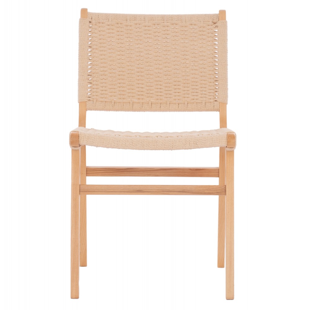 Καρέκλα "IGNACIO" από ξύλο/σχοινί σε φυσικό χρώμα 50x60x87