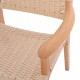 Πολυθρόνα "IGNACIO" από ξύλο/σχοινί σε φυσικό χρώμα 69x59x86