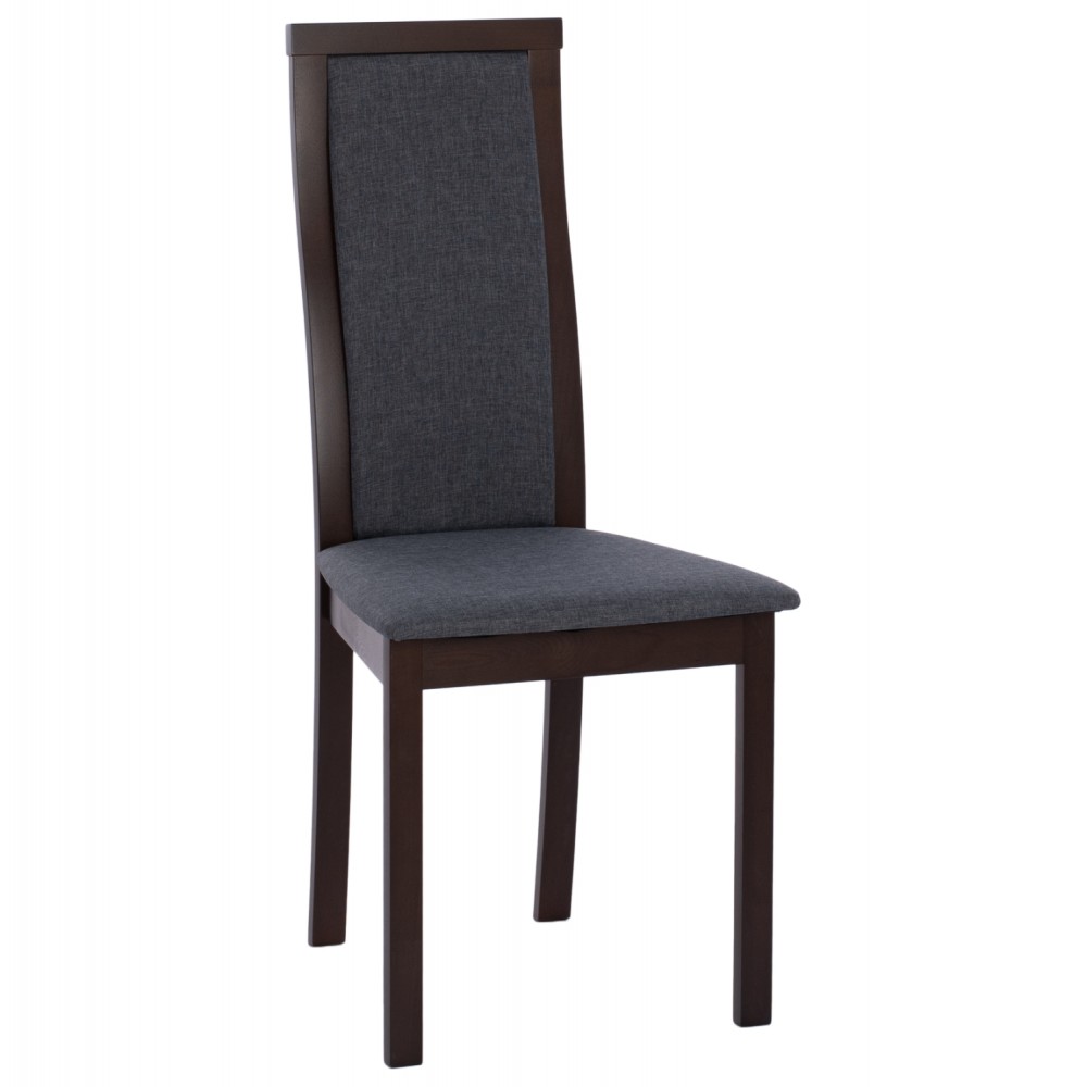 Καρέκλα τραπεζαρίας από ξύλο/ύφασμα σε χρώμα καρυδί/γκρι 45x55x100