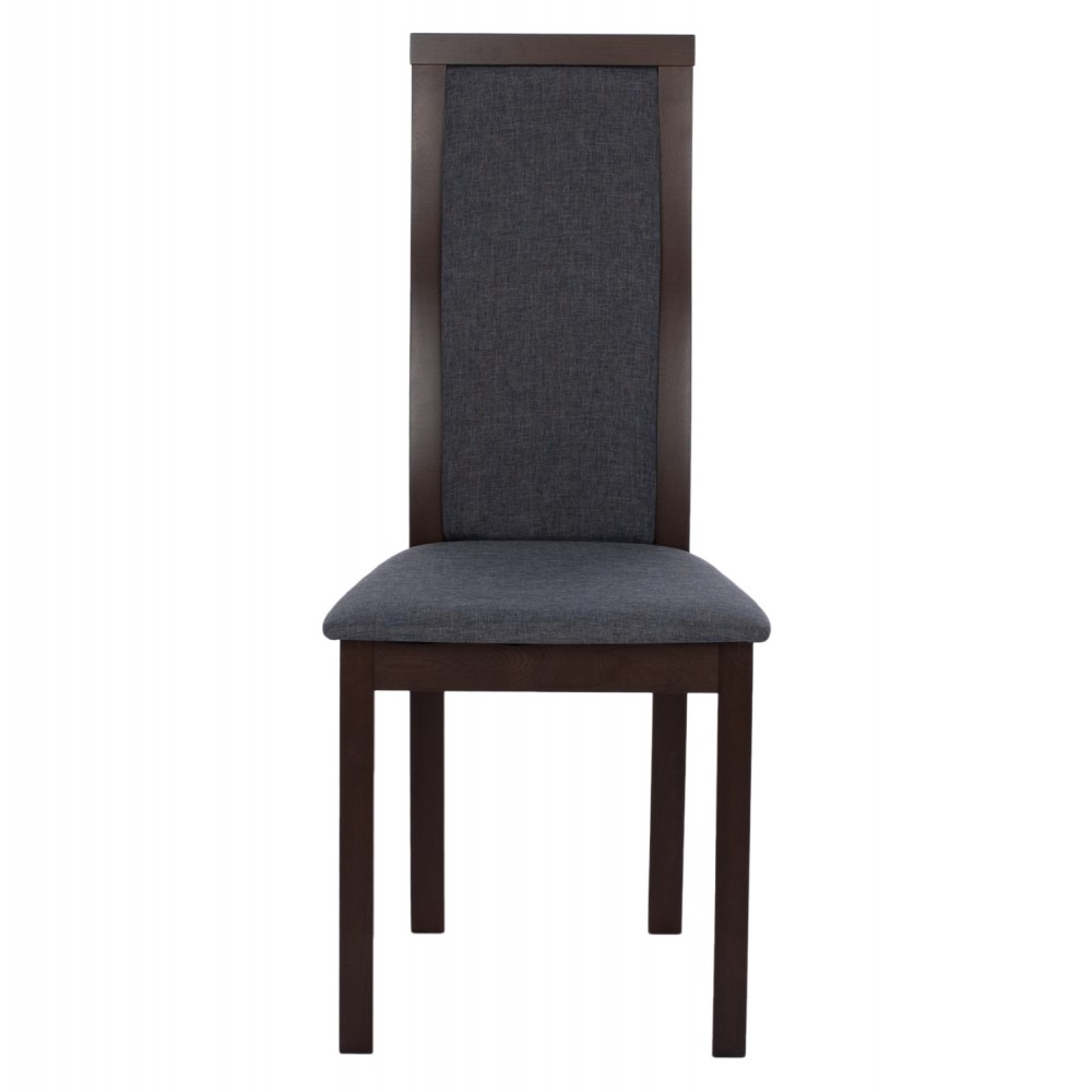 Καρέκλα τραπεζαρίας από ξύλο/ύφασμα σε χρώμα καρυδί/γκρι 45x55x100