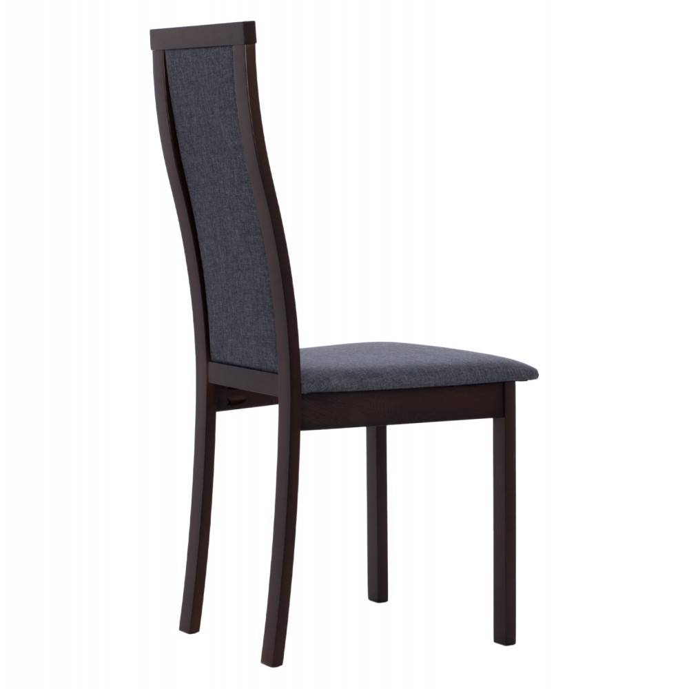 Καρέκλα τραπεζαρίας από ξύλο/ύφασμα σε χρώμα καρυδί/γκρι 45x55x100