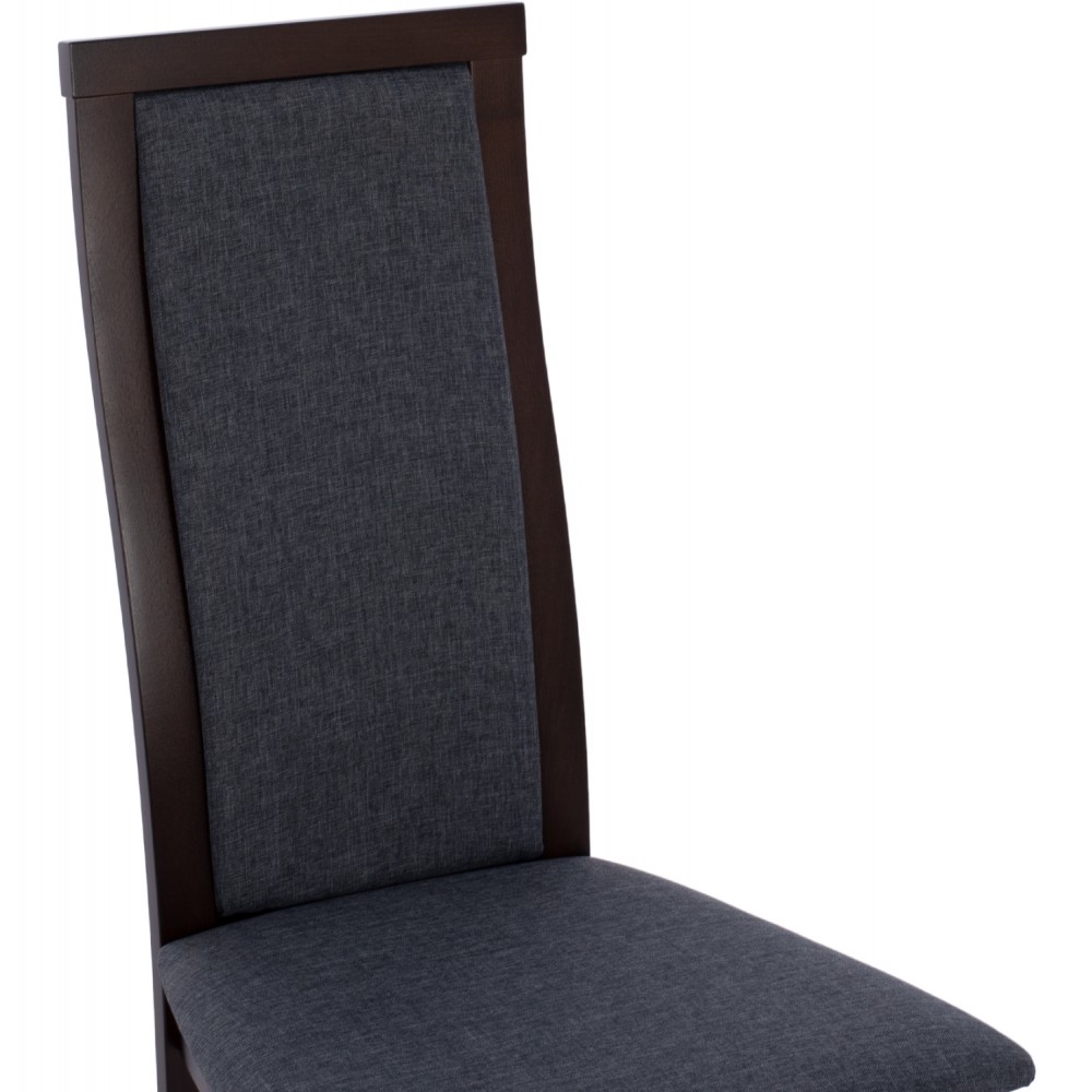 Καρέκλα τραπεζαρίας από ξύλο/ύφασμα σε χρώμα καρυδί/γκρι 45x55x100