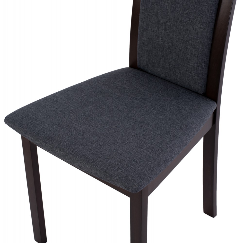 Καρέκλα τραπεζαρίας από ξύλο/ύφασμα σε χρώμα καρυδί/γκρι 45x55x100