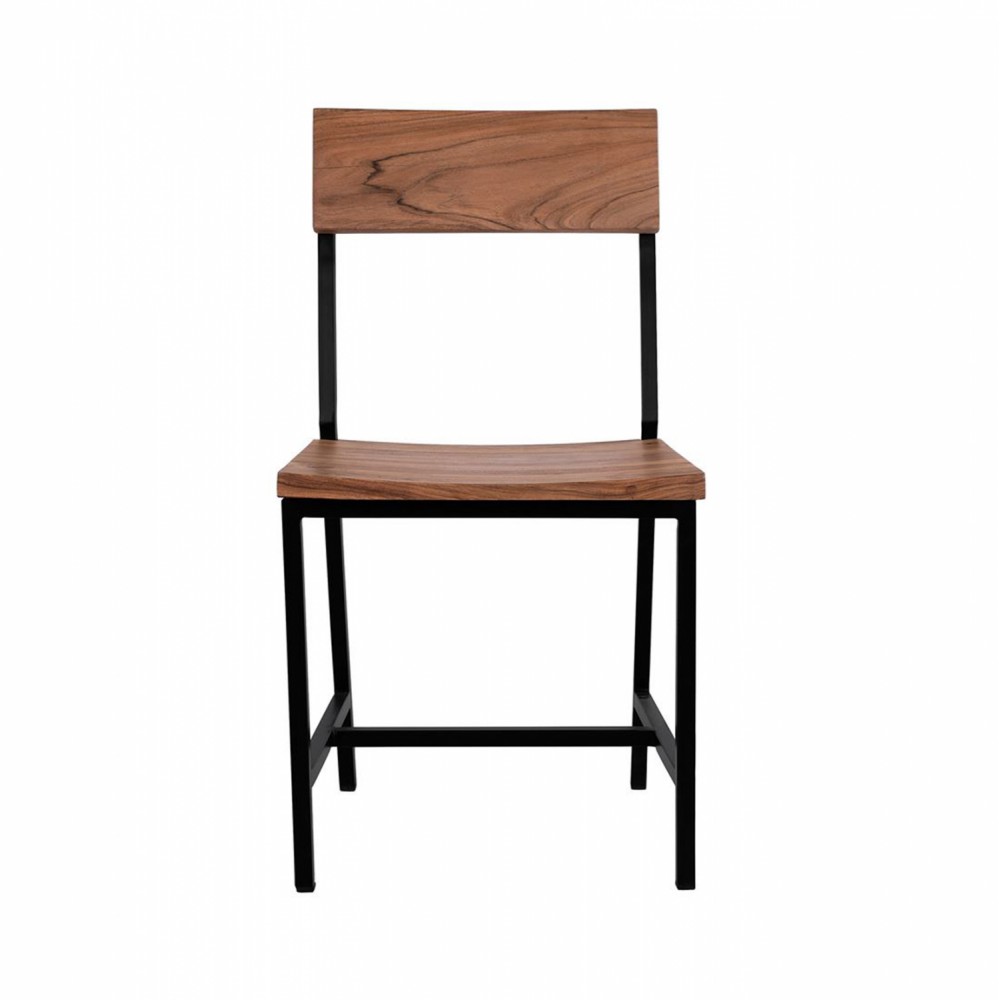 Καρέκλα από ξύλο/μέταλλο σε χρώμα φυσικό/μαύρο 45,5x43,5x85,5