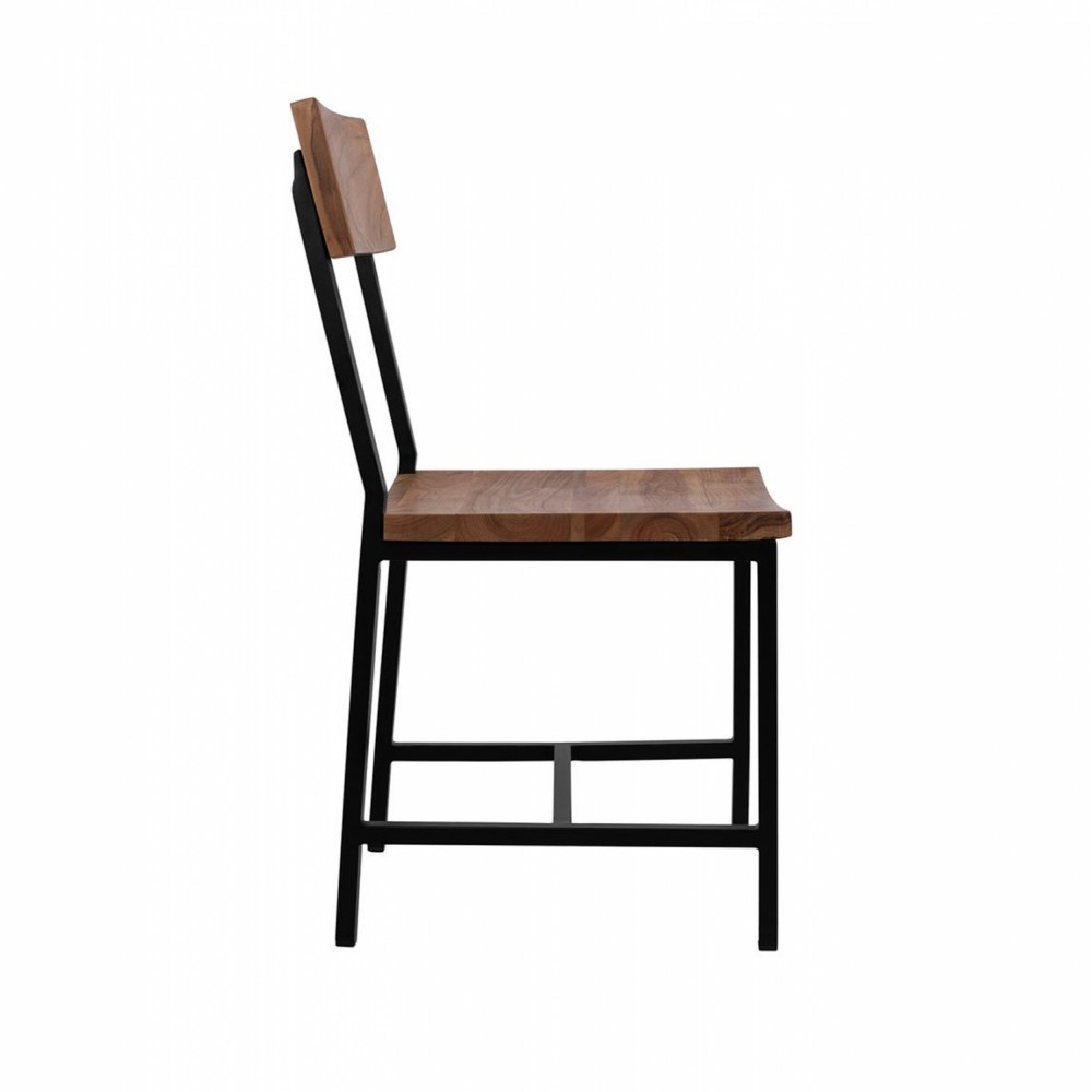 Καρέκλα από ξύλο/μέταλλο σε χρώμα φυσικό/μαύρο 45,5x43,5x85,5