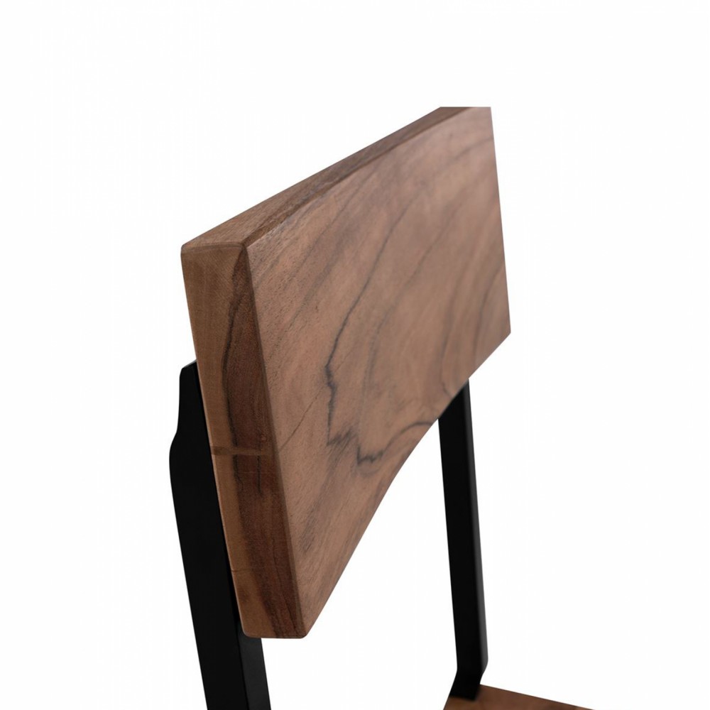 Καρέκλα από ξύλο/μέταλλο σε χρώμα φυσικό/μαύρο 45,5x43,5x85,5