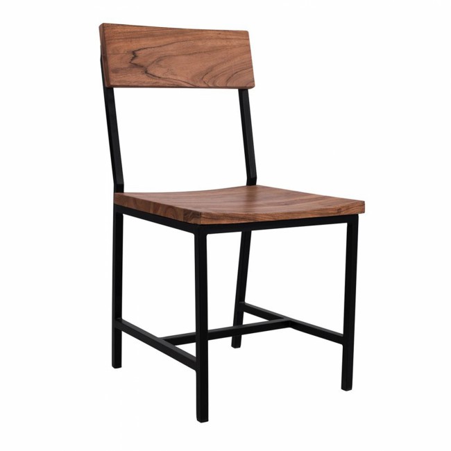 Καρέκλα από ξύλο/μέταλλο σε χρώμα φυσικό/μαύρο 45,5x43,5x85,5