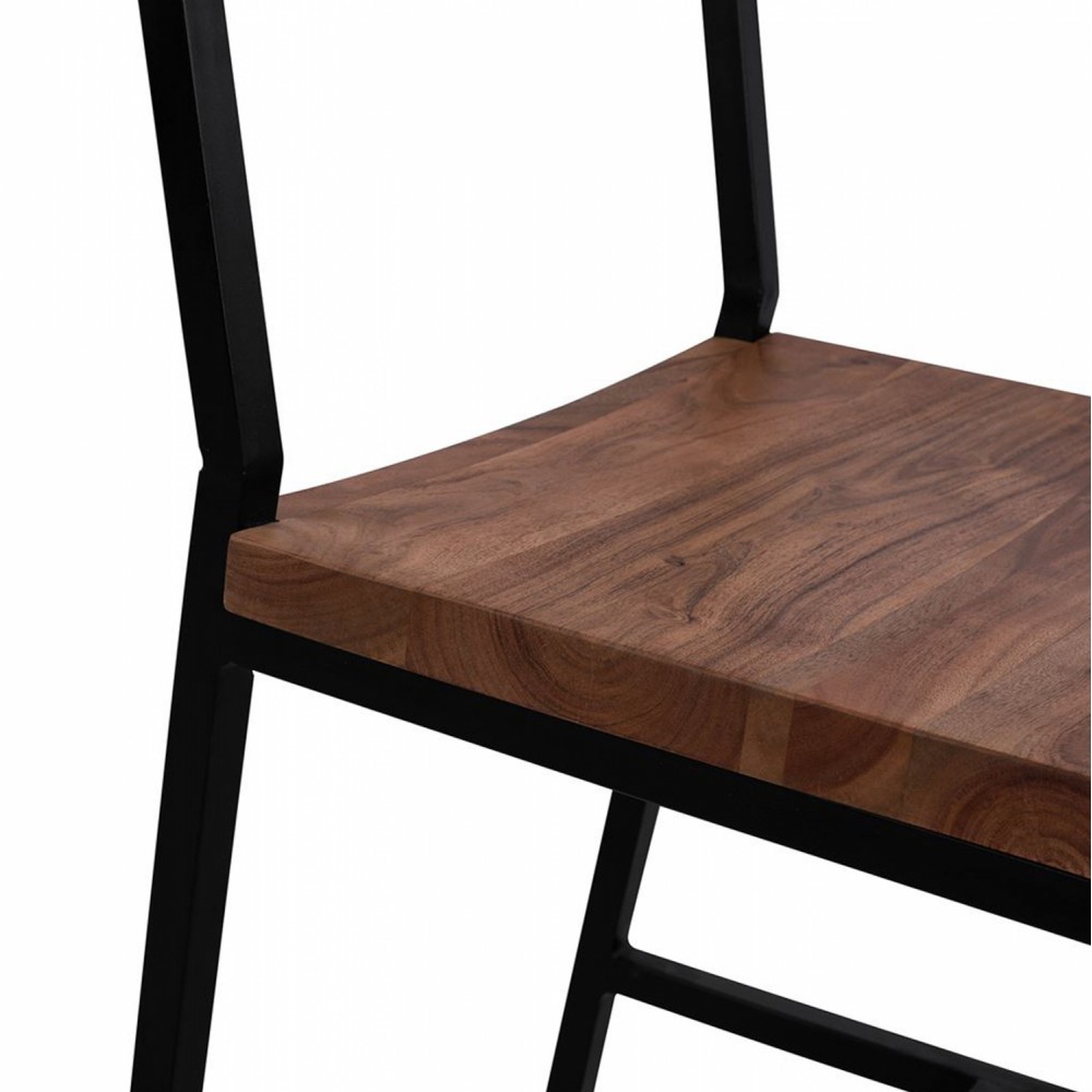 Καρέκλα από ξύλο/μέταλλο σε χρώμα φυσικό/μαύρο 45,5x43,5x85,5