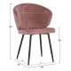 Πολυθρόνα τραπεζαρίας "JIYA" από βελούδο/μέταλλο σε χρώμα σάπιο μήλο/μαύρο 60x60x85