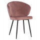 Πολυθρόνα τραπεζαρίας "JIYA" από βελούδο/μέταλλο σε χρώμα σάπιο μήλο/μαύρο 60x60x85