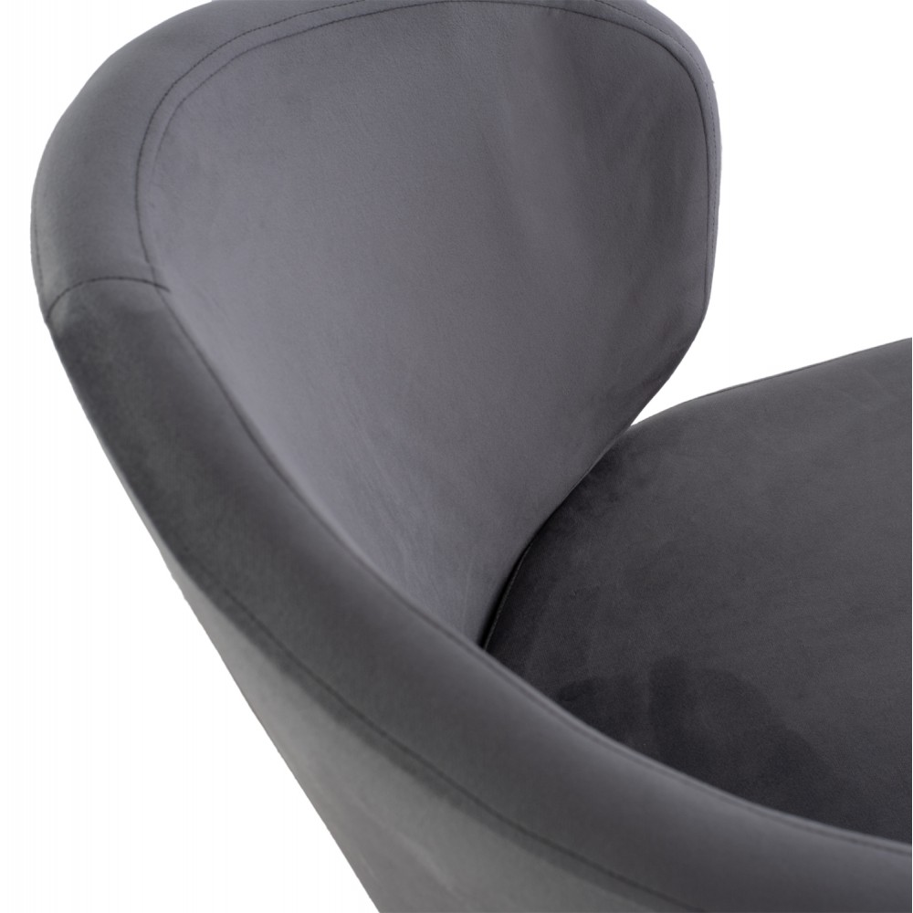 Πολυθρόνα τραπεζαρίας "JIYA" από βελούδο/μέταλλο σε χρώμα γκρί/μαύρο 60x60x85