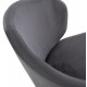 Πολυθρόνα τραπεζαρίας "JIYA" από βελούδο/μέταλλο σε χρώμα γκρί/μαύρο 60x60x85